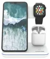 3-in-1 Wireless Charger for iOS Devices iPhone Airpods, White - CNS-WCS302W