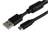 USB to Micro USB Plug Black Charge and Sync Cable with Ferrite Core - 1.5m - C-USB-MIF-TH